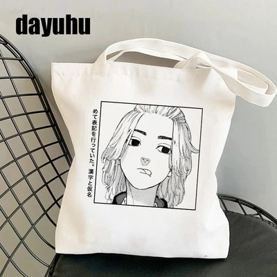 Manga Tokyo Revengers Τσάντα αγορών Γραφική Tote Gothic Τσάντα Shopper Γυναικεία πάνινη τσάντα ώμου Γυναικεία Ulzzang Eco Μεγάλης χωρητικότητας