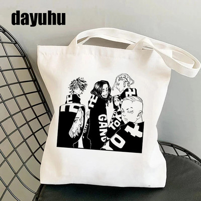 Manga Tokyo Revengers Τσάντα αγορών Γραφική Tote Gothic Τσάντα Shopper Γυναικεία πάνινη τσάντα ώμου Γυναικεία Ulzzang Eco Μεγάλης χωρητικότητας
