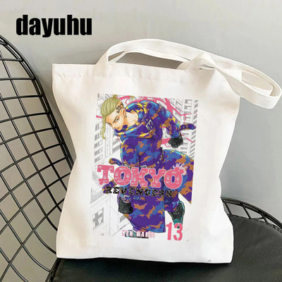 Manga Tokyo Revengers Τσάντα αγορών Γραφική Tote Gothic Τσάντα Shopper Γυναικεία πάνινη τσάντα ώμου Γυναικεία Ulzzang Eco Μεγάλης χωρητικότητας