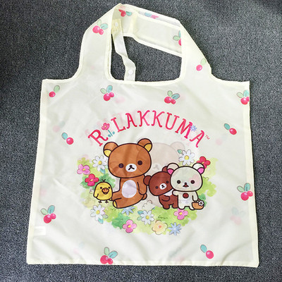 Slatki crtani medvjed Rilakkuma, velike sklopive torbe za kupovinu za višekratnu upotrebu, sklopiva torba za kupovinu, ekološka torba za kupovinu namirnica, ženska, dječja torba