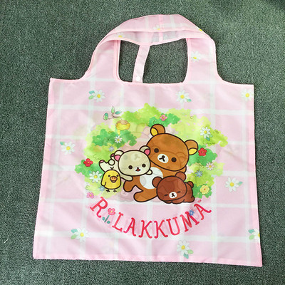 Slatki crtani medvjed Rilakkuma, velike sklopive torbe za kupovinu za višekratnu upotrebu, sklopiva torba za kupovinu, ekološka torba za kupovinu namirnica, ženska, dječja torba