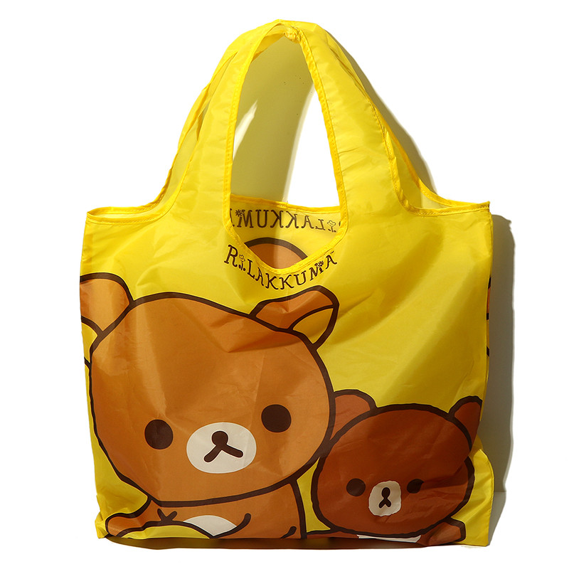 Slatki crtani medvjed Rilakkuma, velike sklopive torbe za kupovinu za višekratnu upotrebu, sklopiva torba za kupovinu, ekološka torba za kupovinu namirnica, ženska, dječja torba