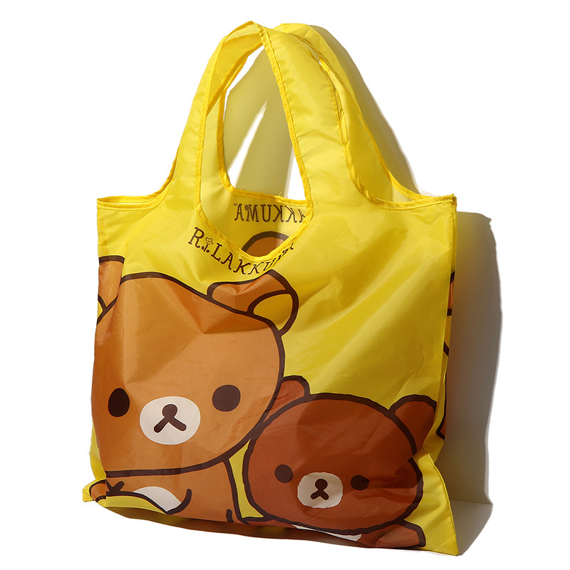 Slatki crtani medvjed Rilakkuma, velike sklopive torbe za kupovinu za višekratnu upotrebu, sklopiva torba za kupovinu, ekološka torba za kupovinu namirnica, ženska, dječja torba