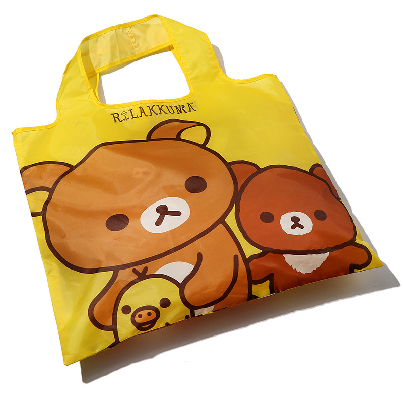 Slatki crtani medvjed Rilakkuma, velike sklopive torbe za kupovinu za višekratnu upotrebu, sklopiva torba za kupovinu, ekološka torba za kupovinu namirnica, ženska, dječja torba
