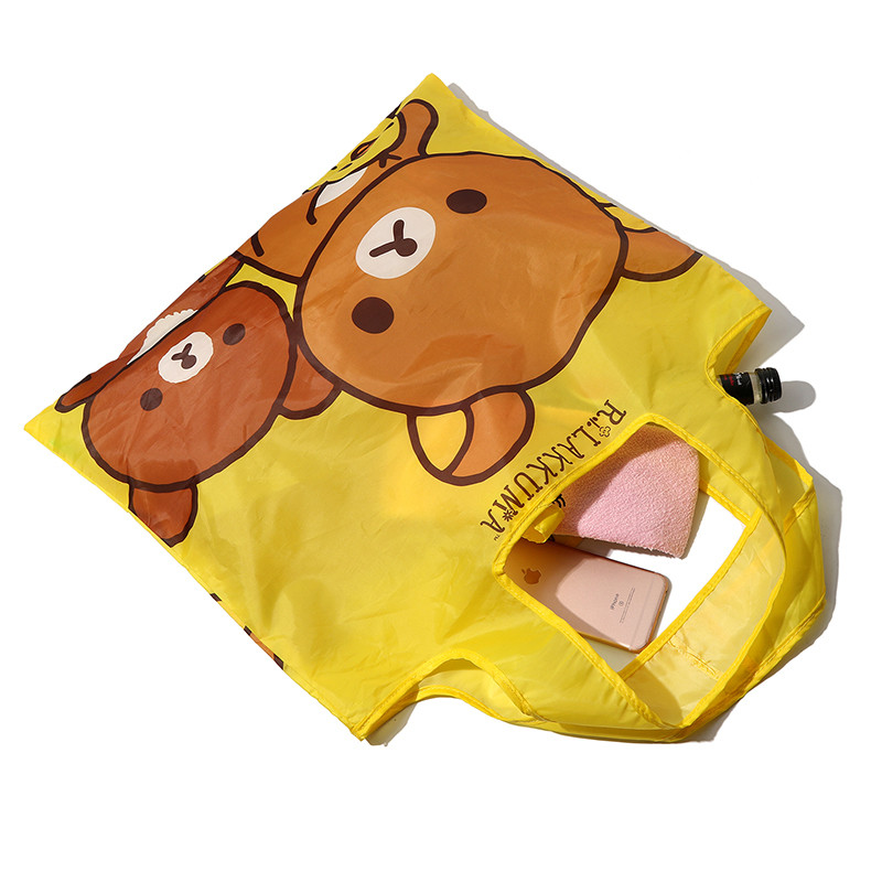 Slatki crtani medvjed Rilakkuma, velike sklopive torbe za kupovinu za višekratnu upotrebu, sklopiva torba za kupovinu, ekološka torba za kupovinu namirnica, ženska, dječja torba