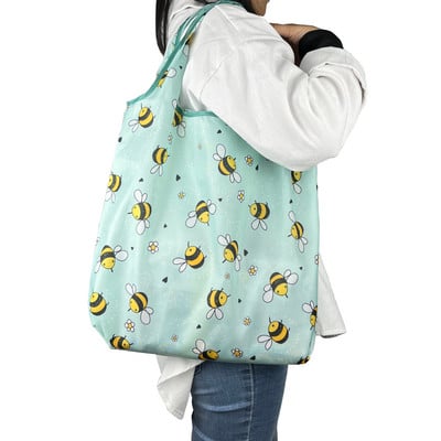 Genți de cumpărături pliabile, ecologice, medii Genți de cumpărături reutilizabile Geanta de mână pentru doamne Geantă de umăr portabilă Geanta de călătorie la modă