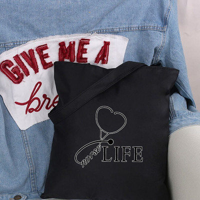 Γυναικείες τσάντες από καμβά Shoppers Τσάντα αγορών Τσάντα ώμου Nurse Handbags Υφασμάτινη τσάντα Παντοπωλείο Οικολογικές τσάντες Μεγάλες τσάντες για γυναίκες Τσάντες tote