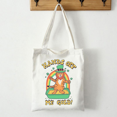 Ženske torbe za kupovinu Cute Cat Cartoons Pattern Series Eko Shopper Torba na rame Modna ručna torba sa smiješnim printom Platnena velika torba