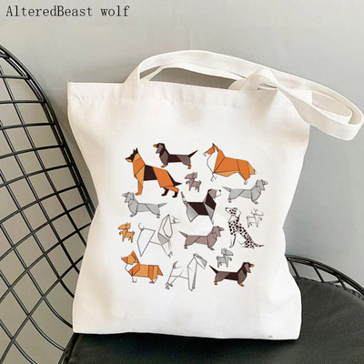Geantă de mână pentru femei Mom I Love Beagle Geanta drăguță Harajuku Cumpărături Pânză Shopper Geantă de tote Geantă de desene animate pentru fată Shopper Geanta de umăr