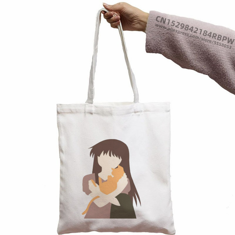 Košara s voćem Kyo Sohma Shopping Bag Shopper Eco Kawaii Japan Anime Cartoon Canvas Shopper Bolsas De Tela Bag Shopping