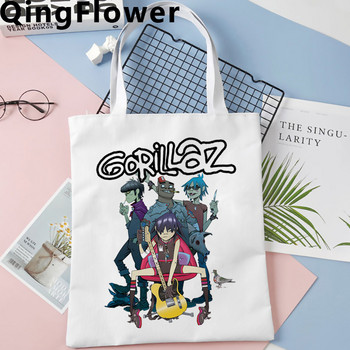 Пазарска чанта Gorillaz Еко чанта за рециклиране bolso tote bolsa чанта за многократна употреба bolsas ecologicas тъкан плат boodschappentas grab