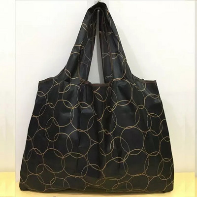 Didelio dydžio nailono moteriškas pirkėjo daugkartinis sulankstomas krepšys pirkinių krepšys rankinė aplinką tausojantis krepšys iš peties