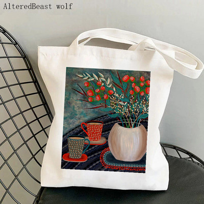 Ženska shopper torba sushi Kawaii torba s printom vidre Harajuku Shopping platnena shopper torba torba za djevojke Ženska torba na rame