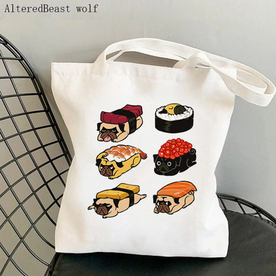 Ženska shopper torba sushi Kawaii torba s printom vidre Harajuku Shopping platnena shopper torba torba za djevojke Ženska torba na rame