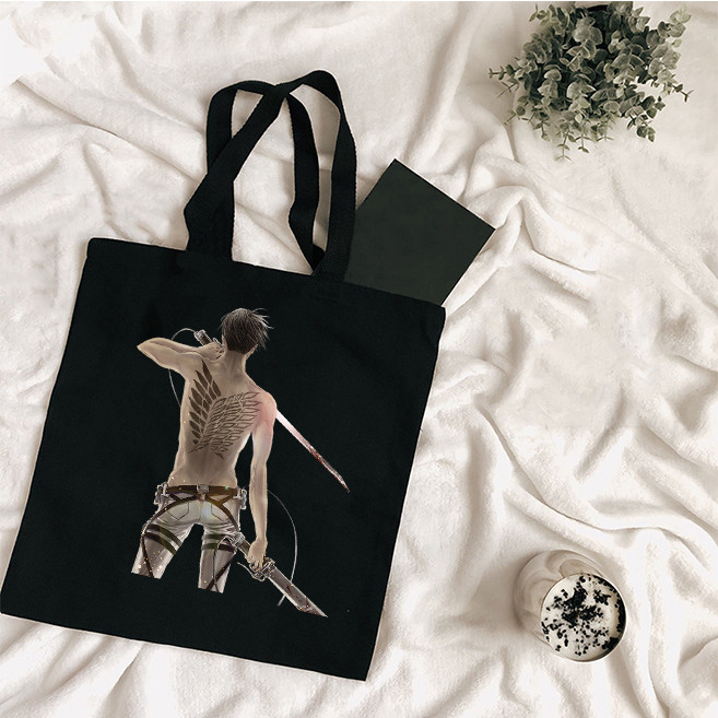 Velika torba Ženska torba Torbe za kupnju Attack on Titan Canvas Shopper Modni pokloni od tkanine za učiteljice Dizajnerske torbice