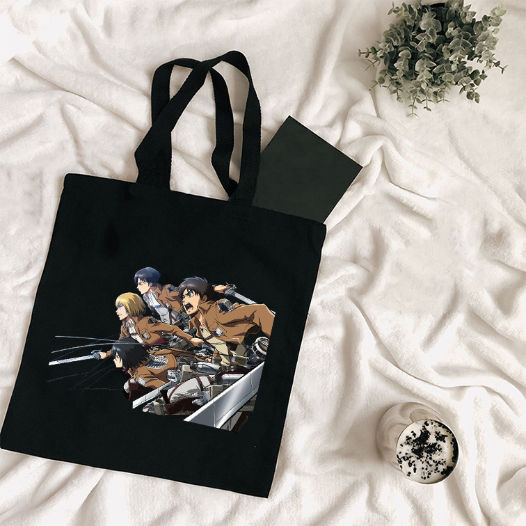 Velika torba Ženska torba Torbe za kupnju Attack on Titan Canvas Shopper Modni pokloni od tkanine za učiteljice Dizajnerske torbice