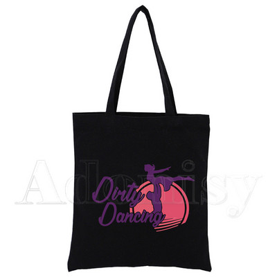 Dirty Dancing Shopping Bag Originalni dizajn Bijele modne platnene torbe za putovanja Crne