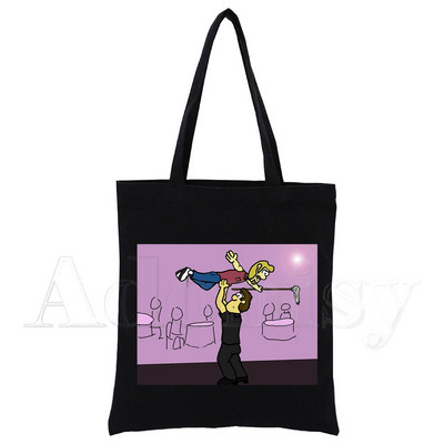 Dirty Dancing Shopping Bag Originalni dizajn Bijele modne platnene torbe za putovanja Crne