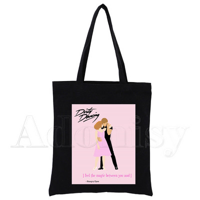 Dirty Dancing Shopping Bag Originalni dizajn Bijele modne platnene torbe za putovanja Crne