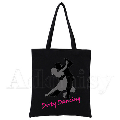 Dirty Dancing Shopping Bag Originalni dizajn Bijele modne platnene torbe za putovanja Crne