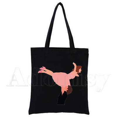 Dirty Dancing Shopping Bag Originalni dizajn Bijele modne platnene torbe za putovanja Crne