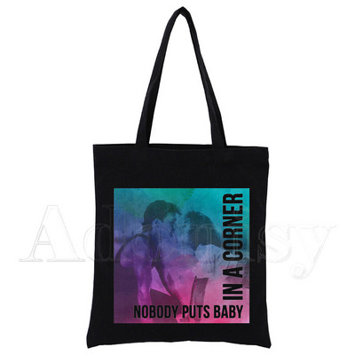 Dirty Dancing Shopping Bag Originalni dizajn Bijele modne platnene torbe za putovanja Crne