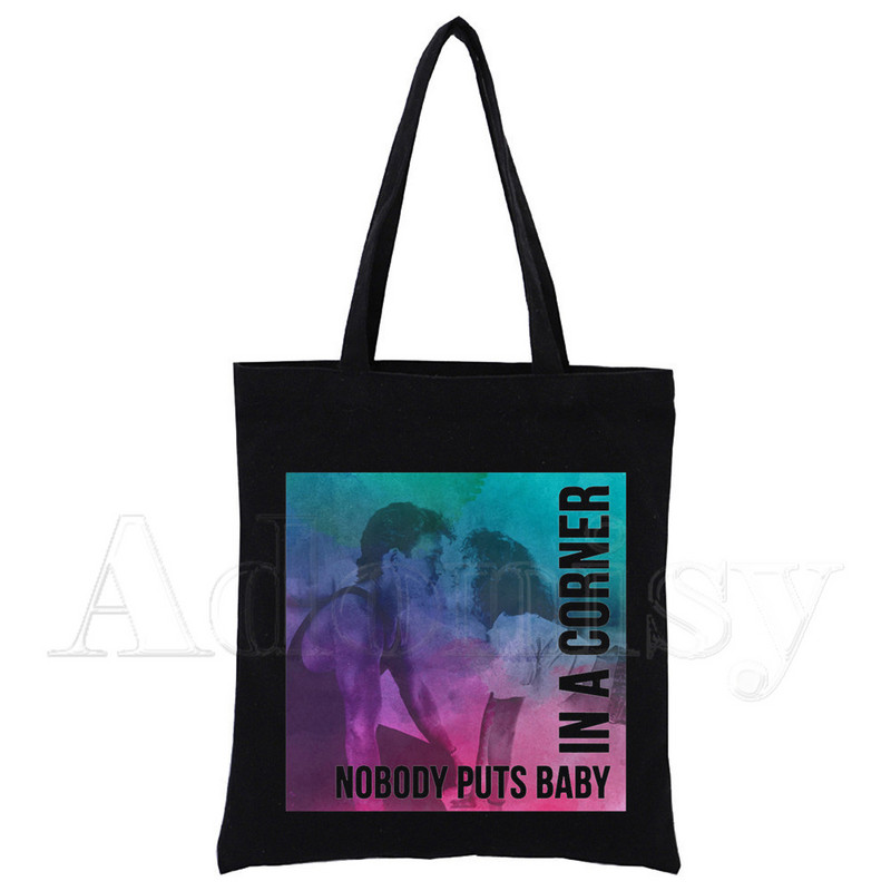 Dirty Dancing Shopping Bag Originalni dizajn Bijele modne platnene torbe za putovanja Crne