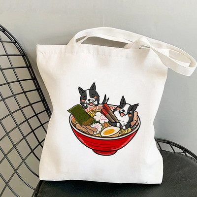 2021 m. „Shopper MOm Border Collie“ spausdintas krepšys, moteriškas „Harajuku“ pirkėjo rankinė, mergina ant peties, „Lady Canvas“ krepšys