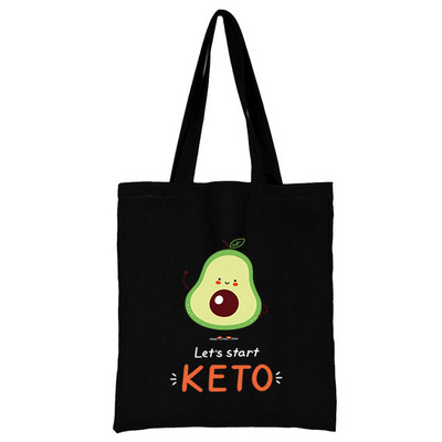 Iepirkšanās somas Audekls Pircējs Avokado Tote Bag Pielāgojams Logo Auduma Dizaineru Rokassomas Pludmales Tote sievietēm