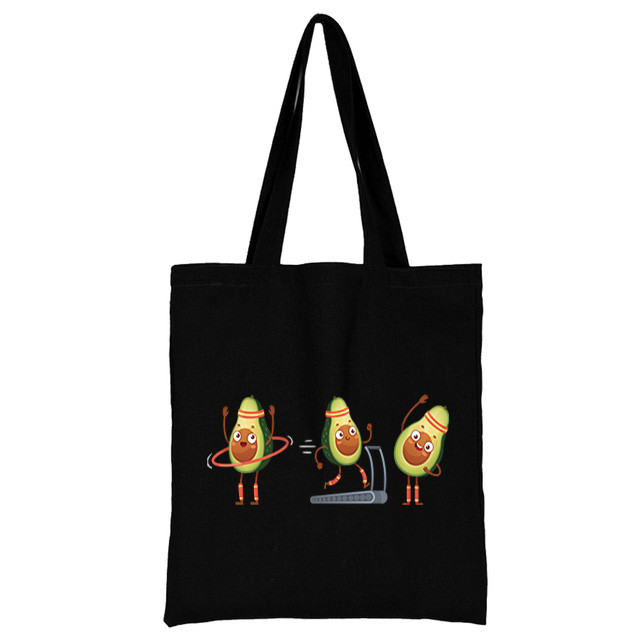 Iepirkšanās somas Audekls Pircējs Avokado Tote Bag Pielāgojams Logo Auduma Dizaineru Rokassomas Pludmales Tote sievietēm