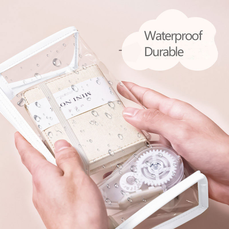 Cutie de creion transparentă din PVC, pungi de creion impermeabile Kawaii pentru studenți, papetărie, rechizite școlare, pix portabil, pungă pentru creion