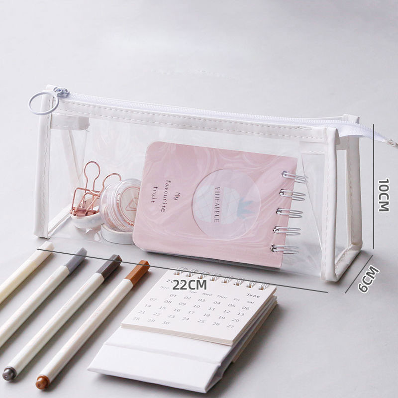 Cutie de creion transparentă din PVC, pungi de creion impermeabile Kawaii pentru studenți, papetărie, rechizite școlare, pix portabil, pungă pentru creion