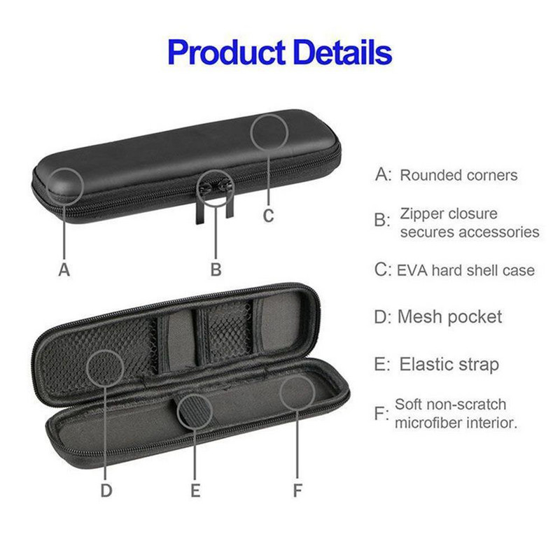 1PC Negru EVA Carcasa Tare Stylus Pen Pen Pen Suport Caseta de Protectie Cutie de Transport Geanta Recipient de depozitare pentru Pen Stylu