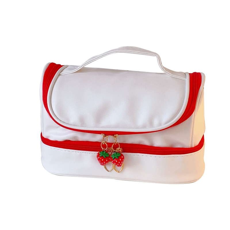 Jauni Kawaii zīmuļu maisiņu pildspalvu futrāļi 2 slāņu lielas ietilpības zīmuļu maisiņš Bezmaksas 1 gab. DIY uzlīme Skolas kancelejas piederumi meitenei