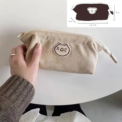 Haile Large Portable Cartoon Dog μολυβοθήκες Kawaii Pencil Bag Σχολική τσάντα αποθήκευσης Student Big pen Box Θήκη καμβά χαρτικά