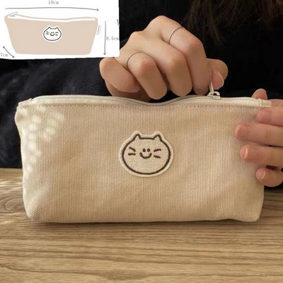 Haile Large Portable Cartoon Dog μολυβοθήκες Kawaii Pencil Bag Σχολική τσάντα αποθήκευσης Student Big pen Box Θήκη καμβά χαρτικά
