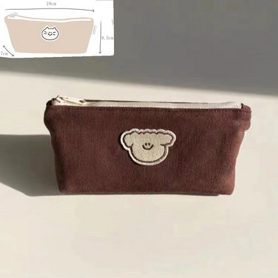 Haile Large Portable Cartoon Dog μολυβοθήκες Kawaii Pencil Bag Σχολική τσάντα αποθήκευσης Student Big pen Box Θήκη καμβά χαρτικά