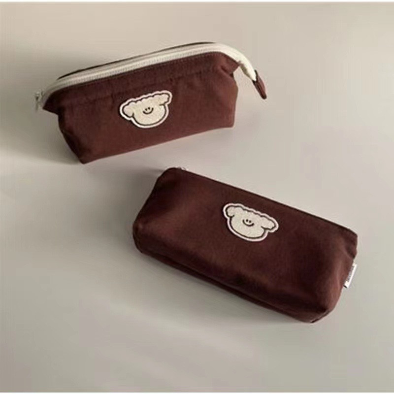 Haile Large Portable Cartoon Dog μολυβοθήκες Kawaii Pencil Bag Σχολική τσάντα αποθήκευσης Student Big pen Box Θήκη καμβά χαρτικά