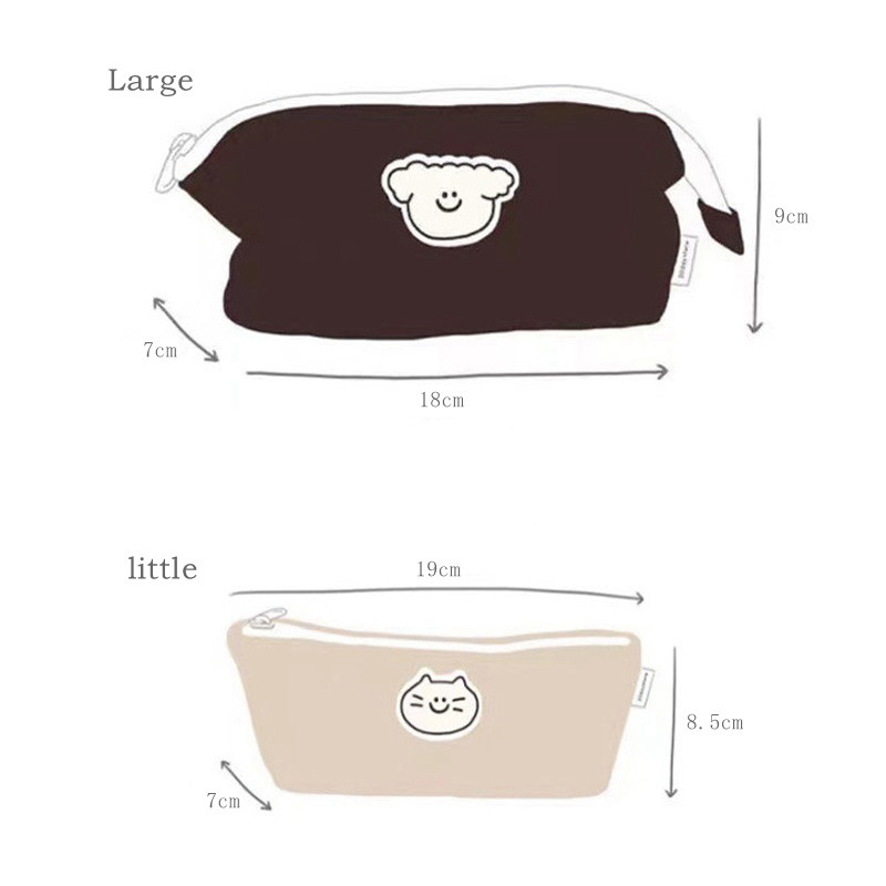 Haile Large Portable Cartoon Dog μολυβοθήκες Kawaii Pencil Bag Σχολική τσάντα αποθήκευσης Student Big pen Box Θήκη καμβά χαρτικά