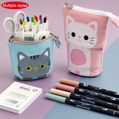 Huse pentru creioane Kawaii pentru fete baieti cu fermoar cutie cu creion pisica dragalasa rechizite scolare papetărie cadou huse pop-up Trousse scolara