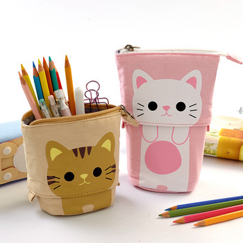 Kawaii калъфи за моливи за момичета момчета цип сладка котка молив кутия ученически пособия канцеларски материали подарък изскачащи торбички Trousse Scolaire