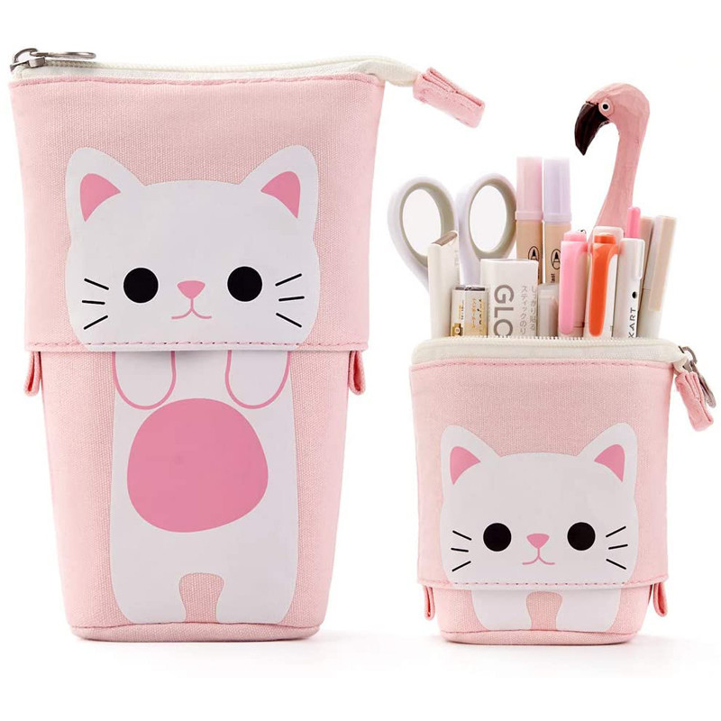 Huse pentru creioane Kawaii pentru fete baieti cu fermoar cutie cu creion pisica dragalasa rechizite scolare papetărie cadou huse pop-up Trousse scolara