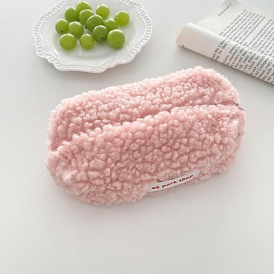 EZONE Pernica od janjeće vune, stolna torba za pohranu, kozmetički organizator šminke, mekana, pisaći pribor za školu, jednostavan poklon