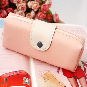 Kórejské farebné puzdro na ceruzky z PU kože, školská taška na ceruzky pre dievčatá, písacie potreby, estojo escolar.