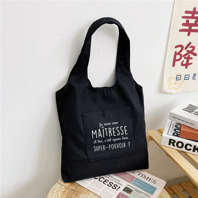 Thank You Mistress Modni print Torbe na rame Platnena torba velikog kapaciteta Studentske školske torbe Pokloni Visokokvalitetna platnena torba