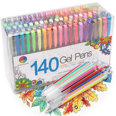 100db zselés toll többszínű golyós kiemelő utántöltő színes csillogó tollak iskolai kellékekhez tanulóknak írószer 04116