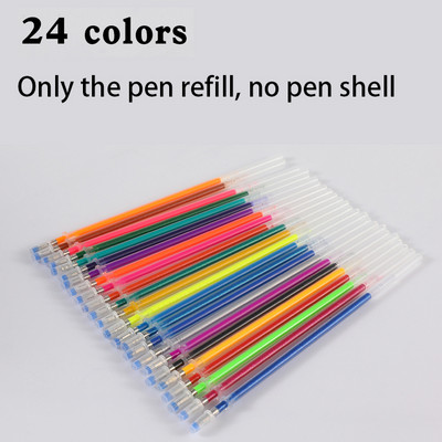 100 de bucăți stilou cu gel de reîncărcare pentru evidențiator multicolor, pixuri strălucitoare colorate pentru rechizite școlare, elevi, papetărie 04116