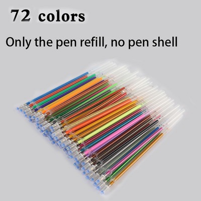 100 de bucăți stilou cu gel de reîncărcare pentru evidențiator multicolor, pixuri strălucitoare colorate pentru rechizite școlare, elevi, papetărie 04116