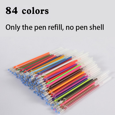 100 de bucăți stilou cu gel de reîncărcare pentru evidențiator multicolor, pixuri strălucitoare colorate pentru rechizite școlare, elevi, papetărie 04116