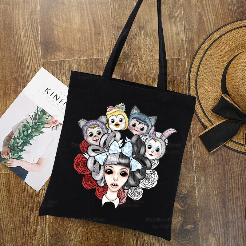 Melanie Martinez Crybaby Tote Bag Shopping Originalni dizajn Crne uniseks putne platnene torbe Eko sklopiva shopping torba